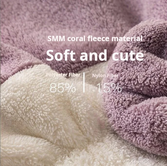 Color matching bowknot shower caps for women waterproof water-absorbing hair-drying cap coral fleece baby shower cap