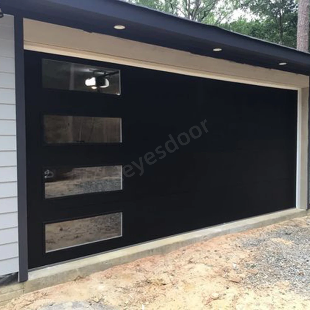 Seeyesdoor American Garage Doors For Homes 40Mm Double Skin Sectional Wooden Garage Door Modern 16X7 Garage Door