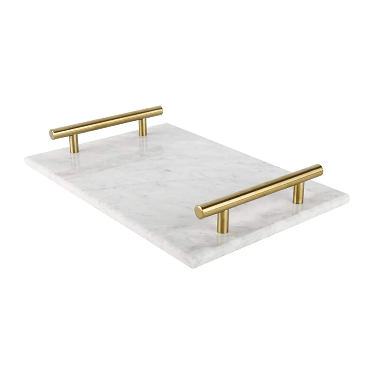 Декоративный поднос из акрилового мрамора и камня под заказ медные металлические ручки для ювелирных изделий ручной работы мраморный журнального столика