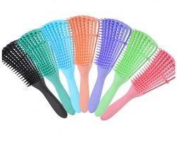 Wholesale custom logo products eight rows detangling massage detangle hair brush for curly hair