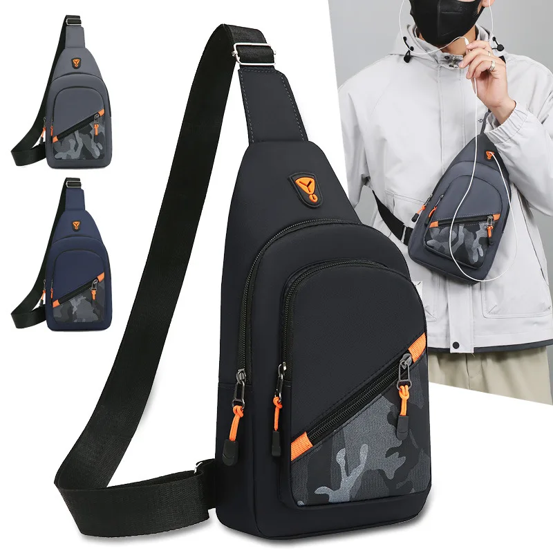 2024 New Fashion Nylon Shoulder Bags for Men Lightweight One Strap Sling Bag Backpack for Hiking Men Camo Messenger Bag