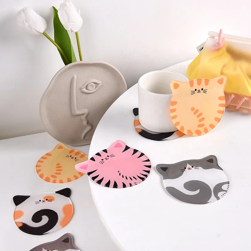 Customize Clear Acrylic Coasters Cute Mat Pad For Drinks And Tea