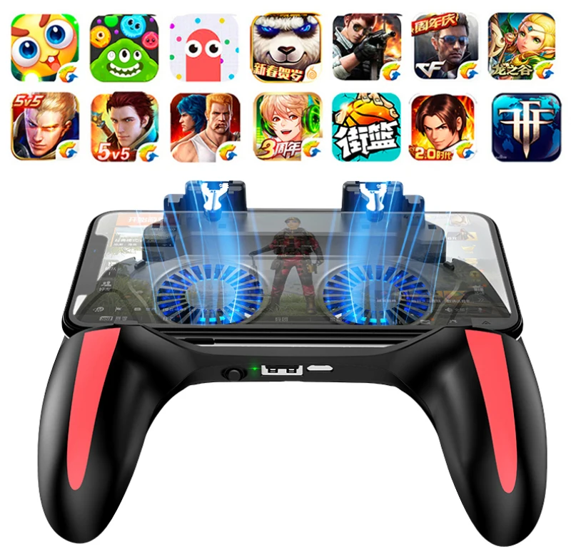 New H10 2 Cooling Fan Game Pad L1R1 Controller For PUBG Gamepad Phone Mobile Control Joystick For Android IPhone Xiaomi Cooler