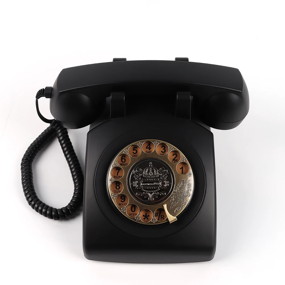 Retro Rotary Old Fashion Corded Telephones Guestbook Phone Vintage Antique Classical Audio Guest Book Phone