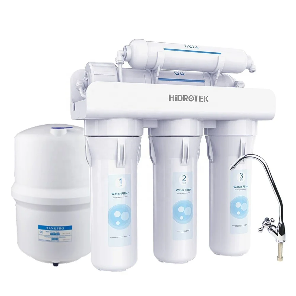 
 Бытовая беснасосная система обратного осмоса с 5 этапами  