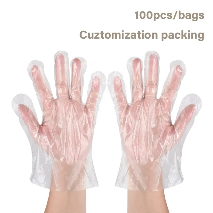 Disposable Polythene Gloves for Daily Kitchen Food Serving Cleaning