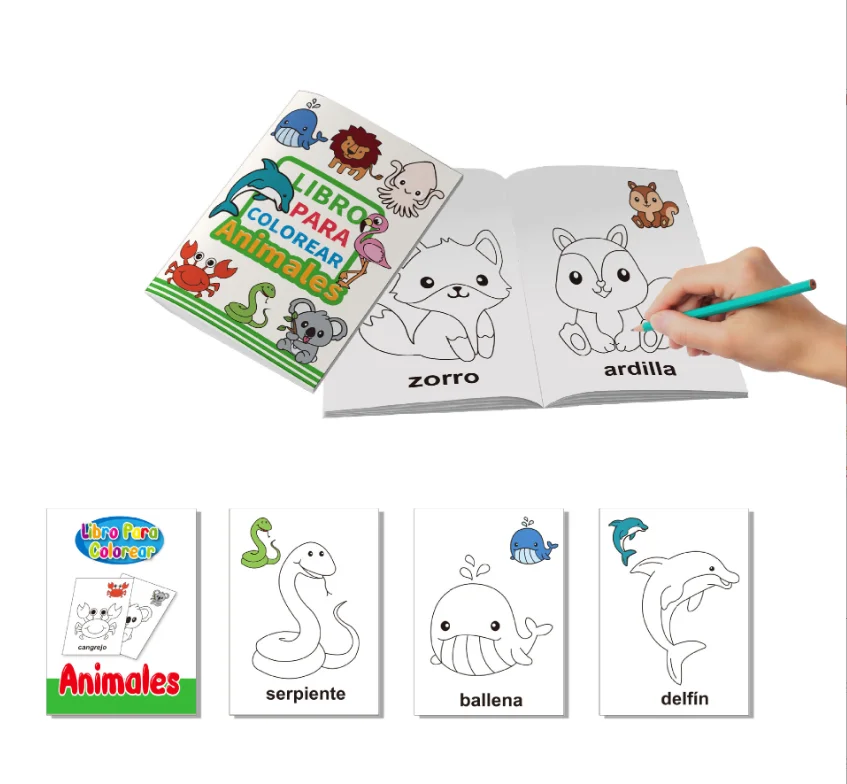 Customized Spanish Version Coloring Books Educational Drawing Painting Books Printing