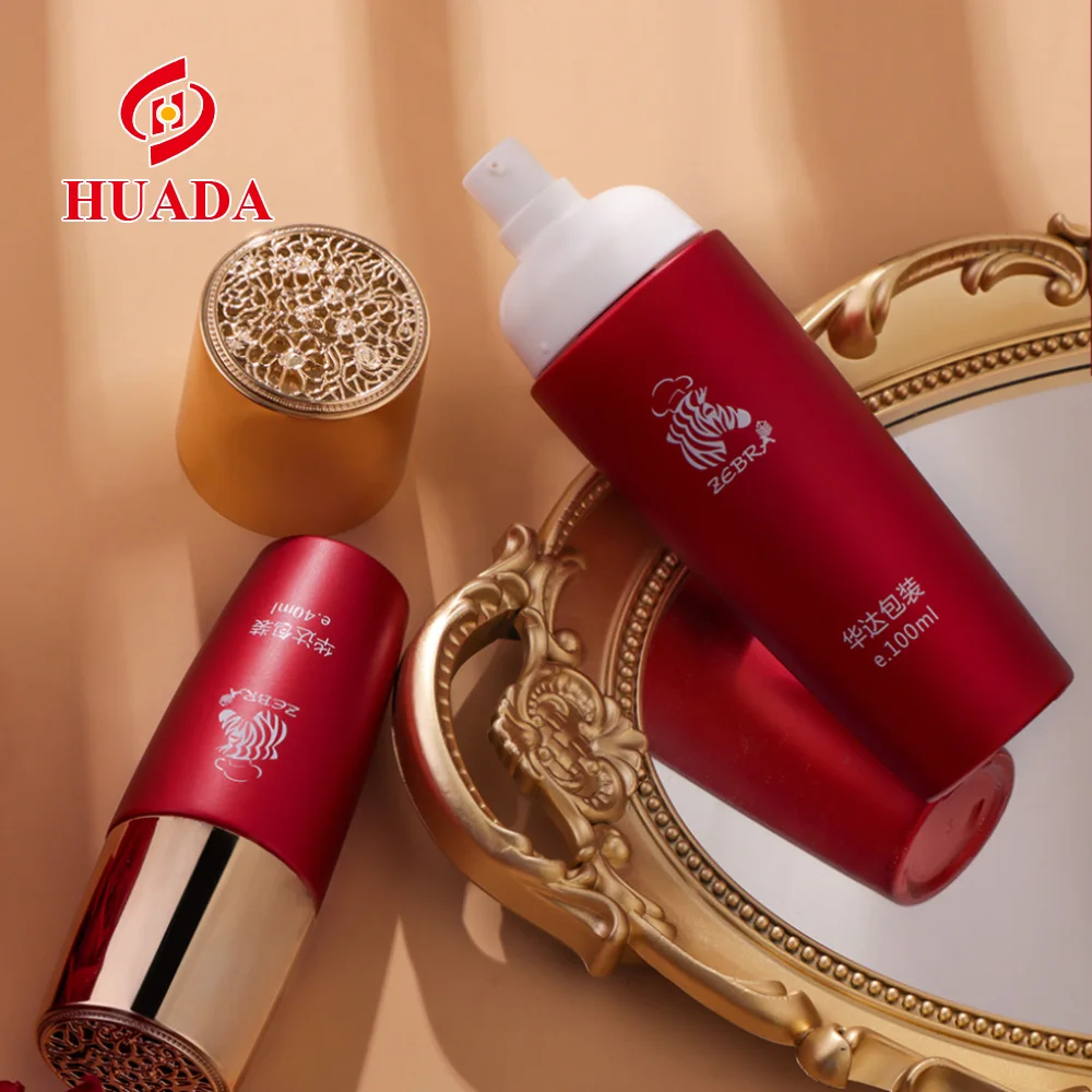 Wholesale skin care press pump essential oil glass bottles cosmetics cream bottles empty tank gradient glass bottles