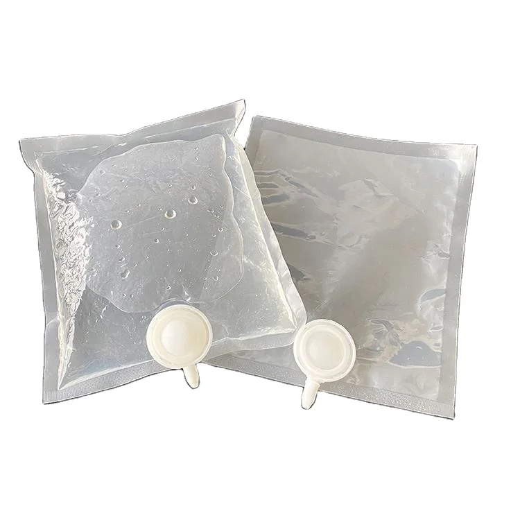 Custom 1L 2L 3L 10L Transparent Clear Alcohol Hand Sanitizer Liquid Gel Plastic Packaging Bags With Soft Latex Tube