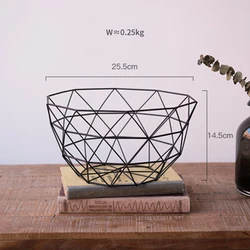 Nordic Simple Geometry Wrought Iron Fruit Basket Living Room Fruit Tray Creative Basket