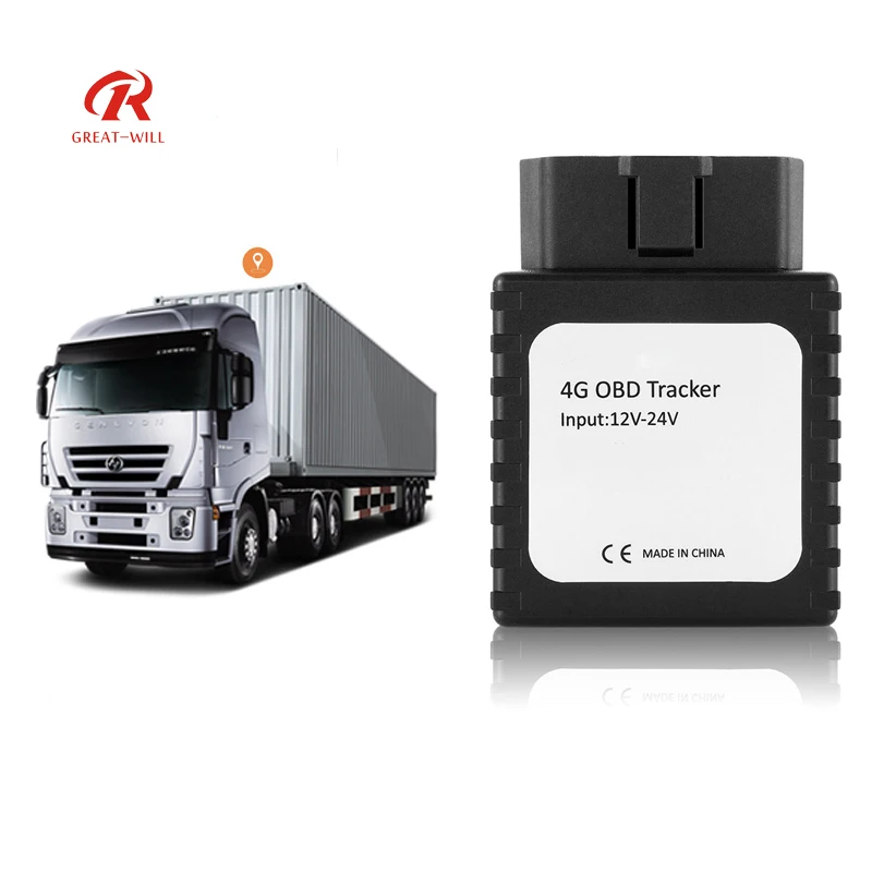  Стандартный разъем Great Will OBD II 4G GPS-трекер для автомобиля система отслеживания устройств с голосовым