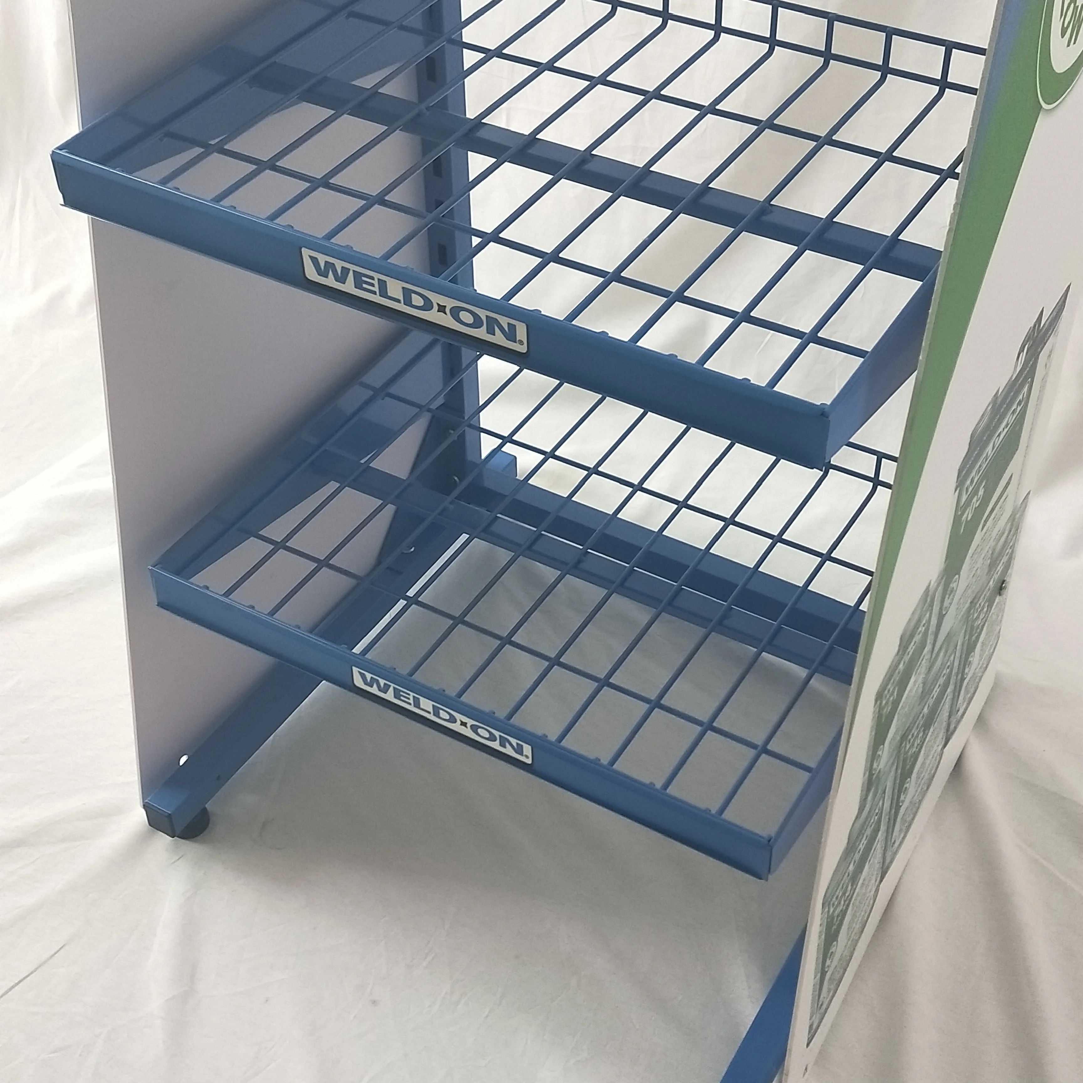 Supermarket lubricating lube cook motor mobil  lubricant engine essenti body rack floor wire spray paint metal display stand