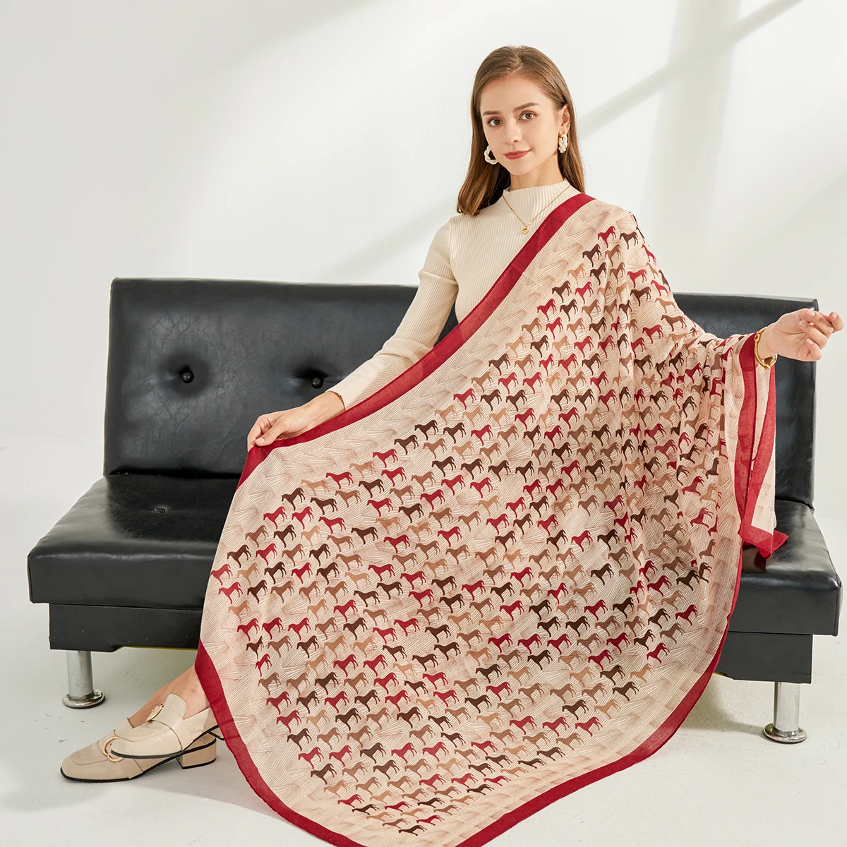 Wholesale 2022  High Quality Plain Cotton Hijab scarf Headscarf polyester Women Long Large Printed Scarves Shawls