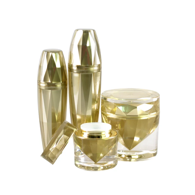 High End Custom Empty 15g 50g Cream Luxury Cosmetic Gold Acrylic Jar candle holders lanterns and candle jars