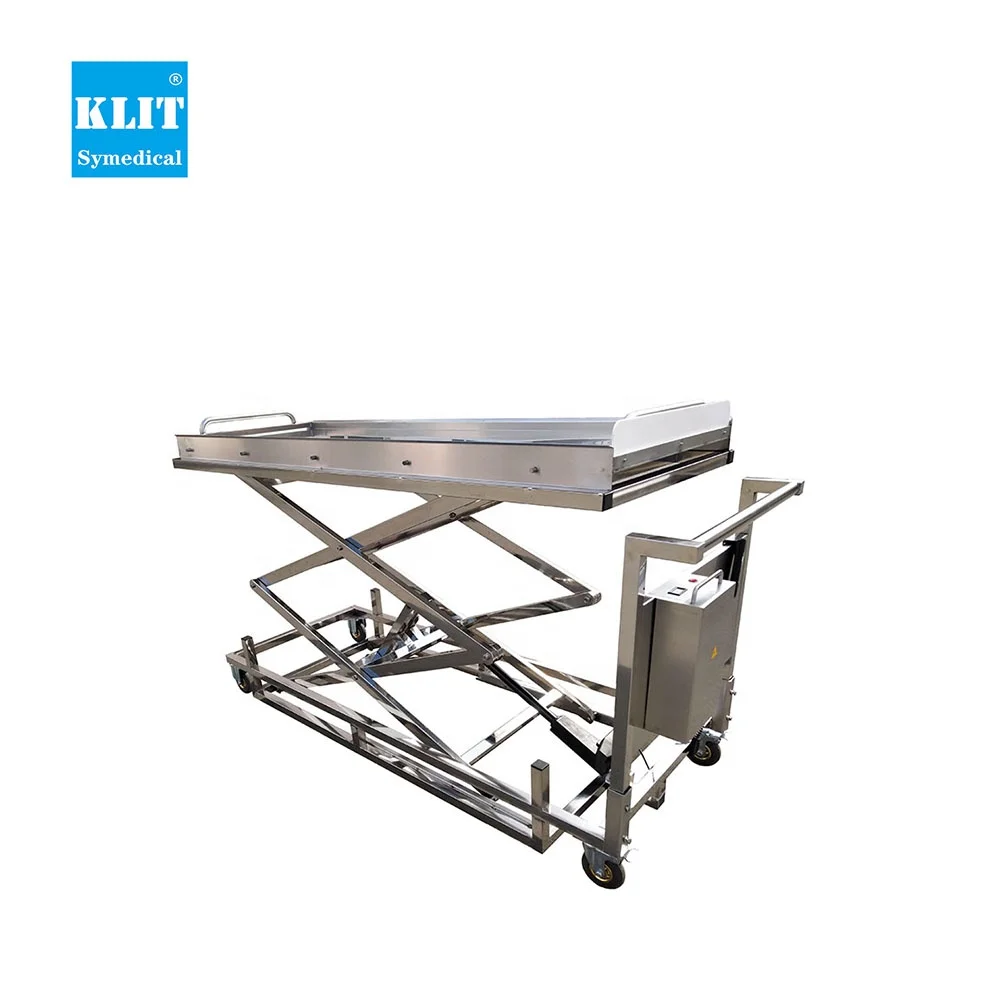 Best selling lifting funeral stretcher mortuary trolley/Hydraulic Mortuary Lift/Double scissors electric lifting equipment