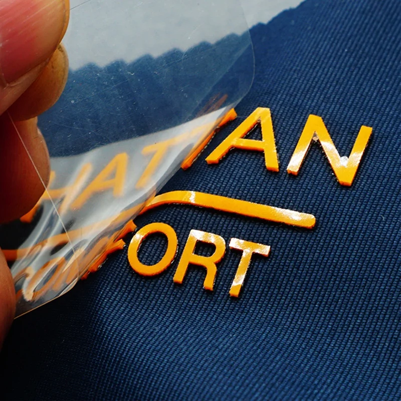 High Quality Custom Printed 3D Logo Heat Transfers Silicone Garment Label Iron On Heat Transfer Label For Clothes