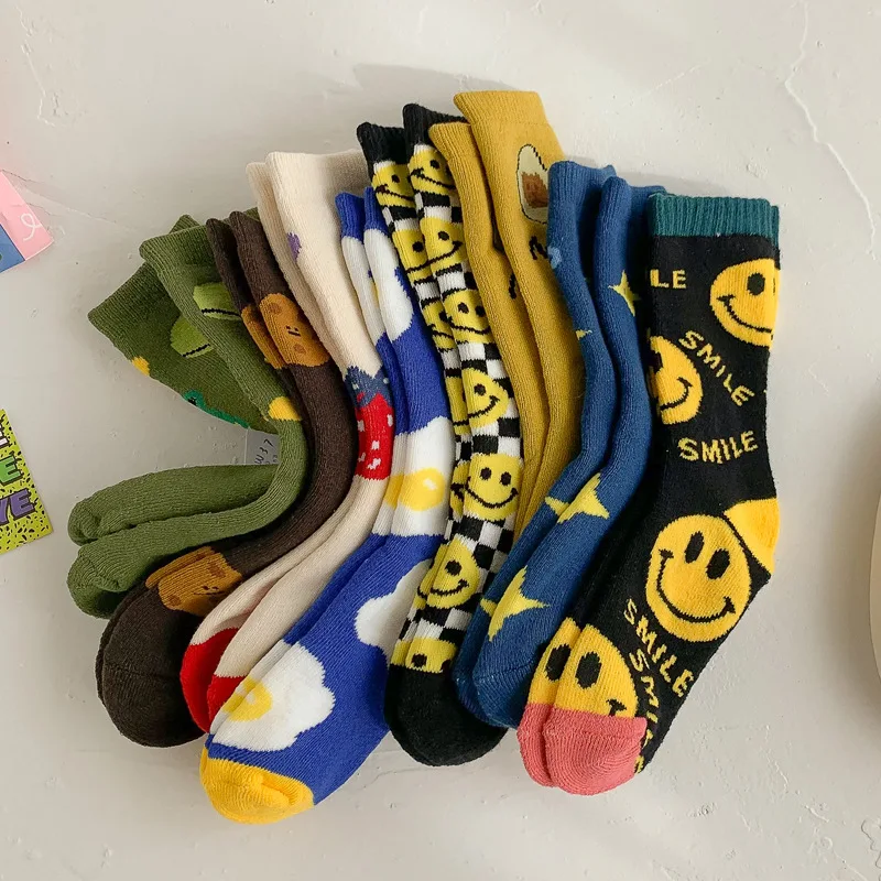 Boys Girls Knee High Socks Towel Combed Cotton Sokkis Wool Socks Winter Kids Children Baby Thick Knit Socks Cheap