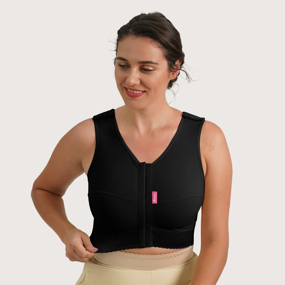 S-SHAPER Post Surgery Full Coverage Front Open Bra Post-Surgical Shapewear Sleeveless Vest Manufacturer For Women