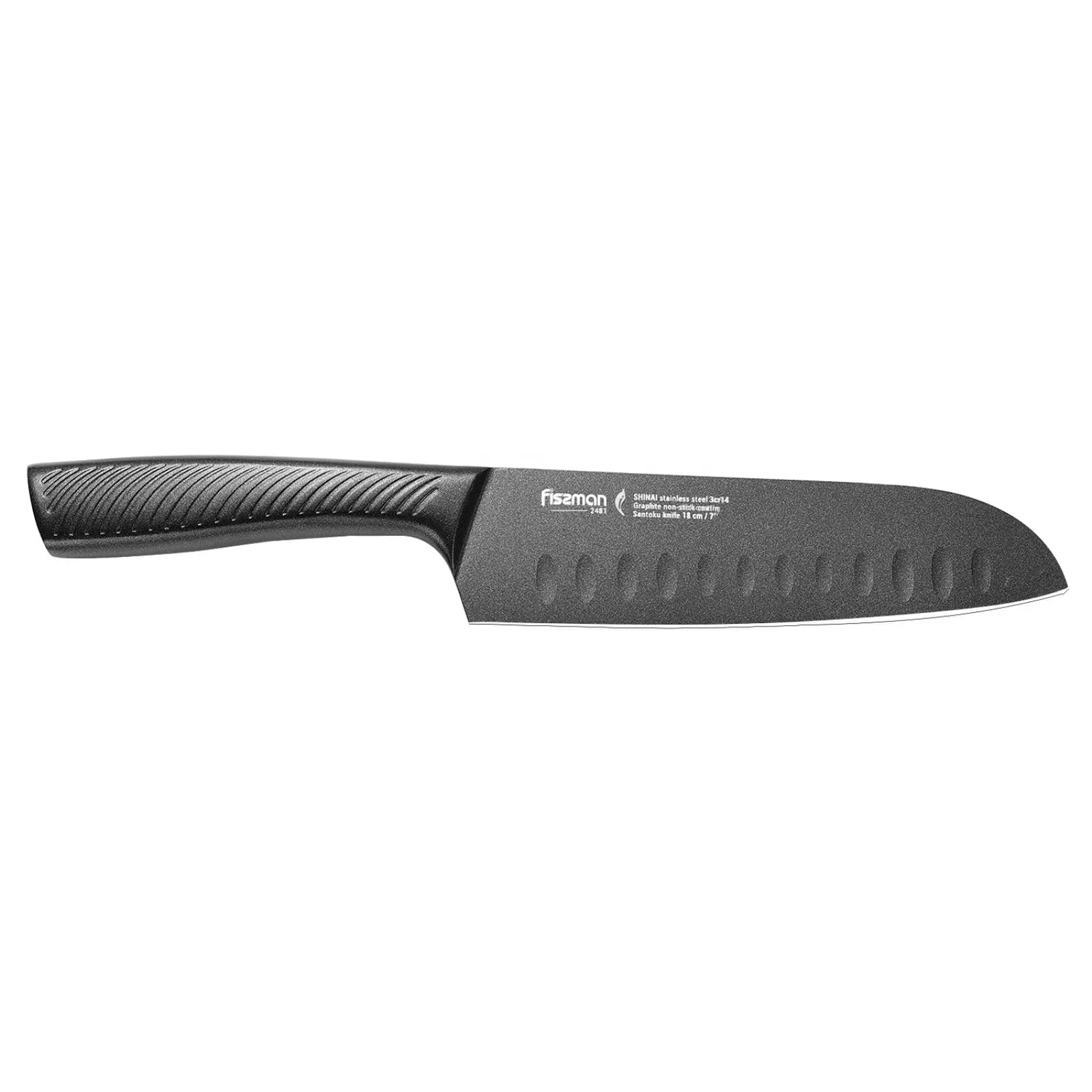Fissman 7 inch premium pro kitchen santoku knife with non-stick coating