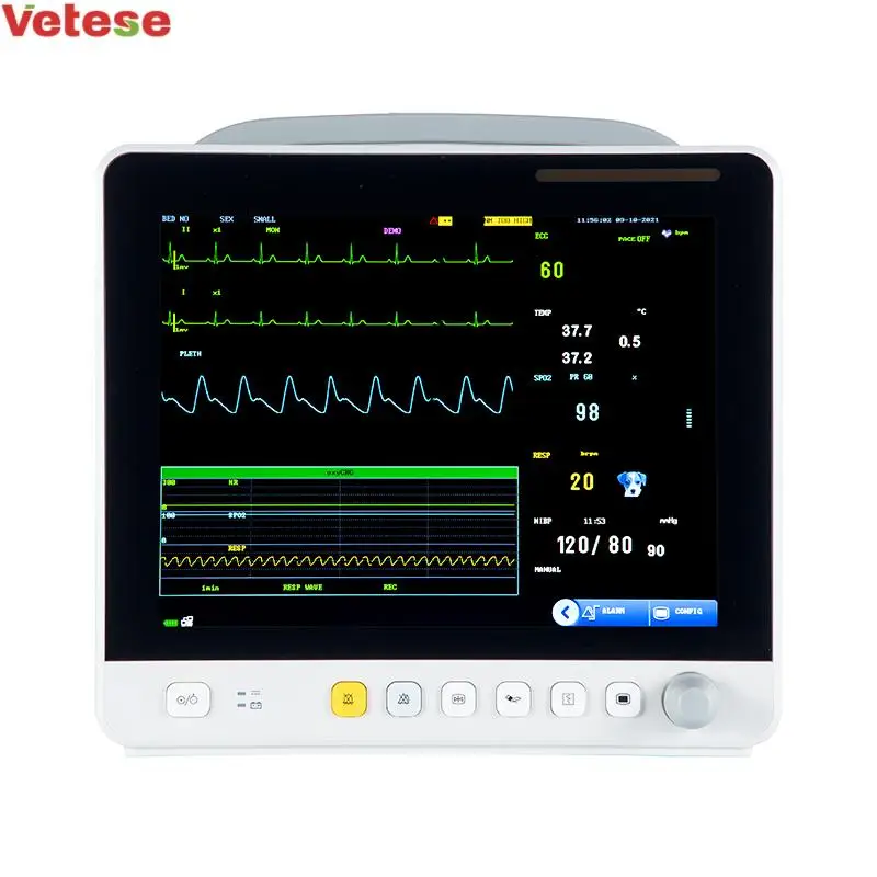 Yonker 12inch 6   multiparameter patient monitor cardiac monitor vet monitor  touch screen bulit-in printer