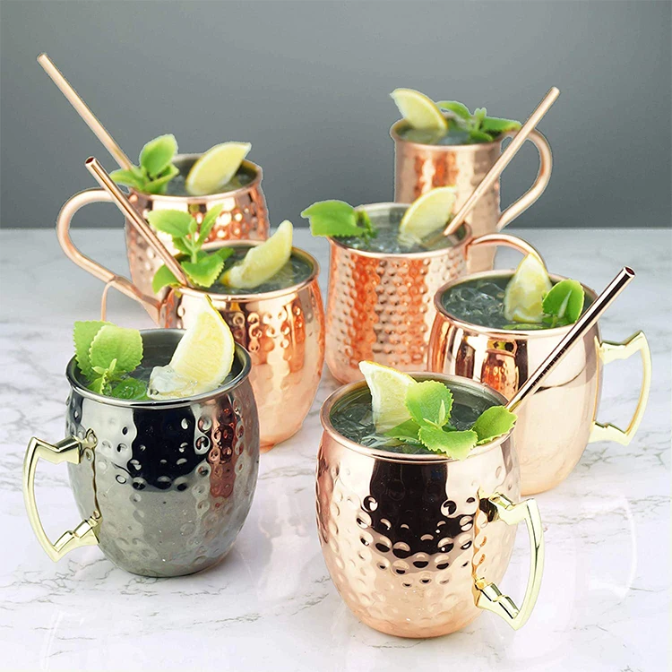 luxury Stainless Steel Custom Cups with Logo Package Multi-Size 19.5 Ounces Copper Moscow Mule Mug