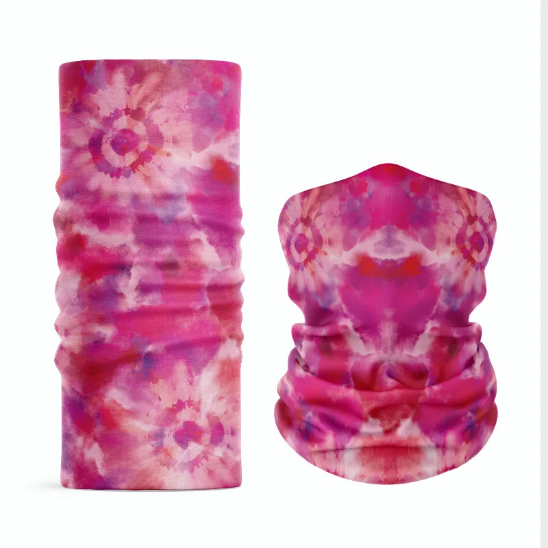 Polyester Microfiber Stretchy Outdoors Sun Protection Tie Dye Neck Gaiter Bandana Face Cover Shield Buffs Balaclava