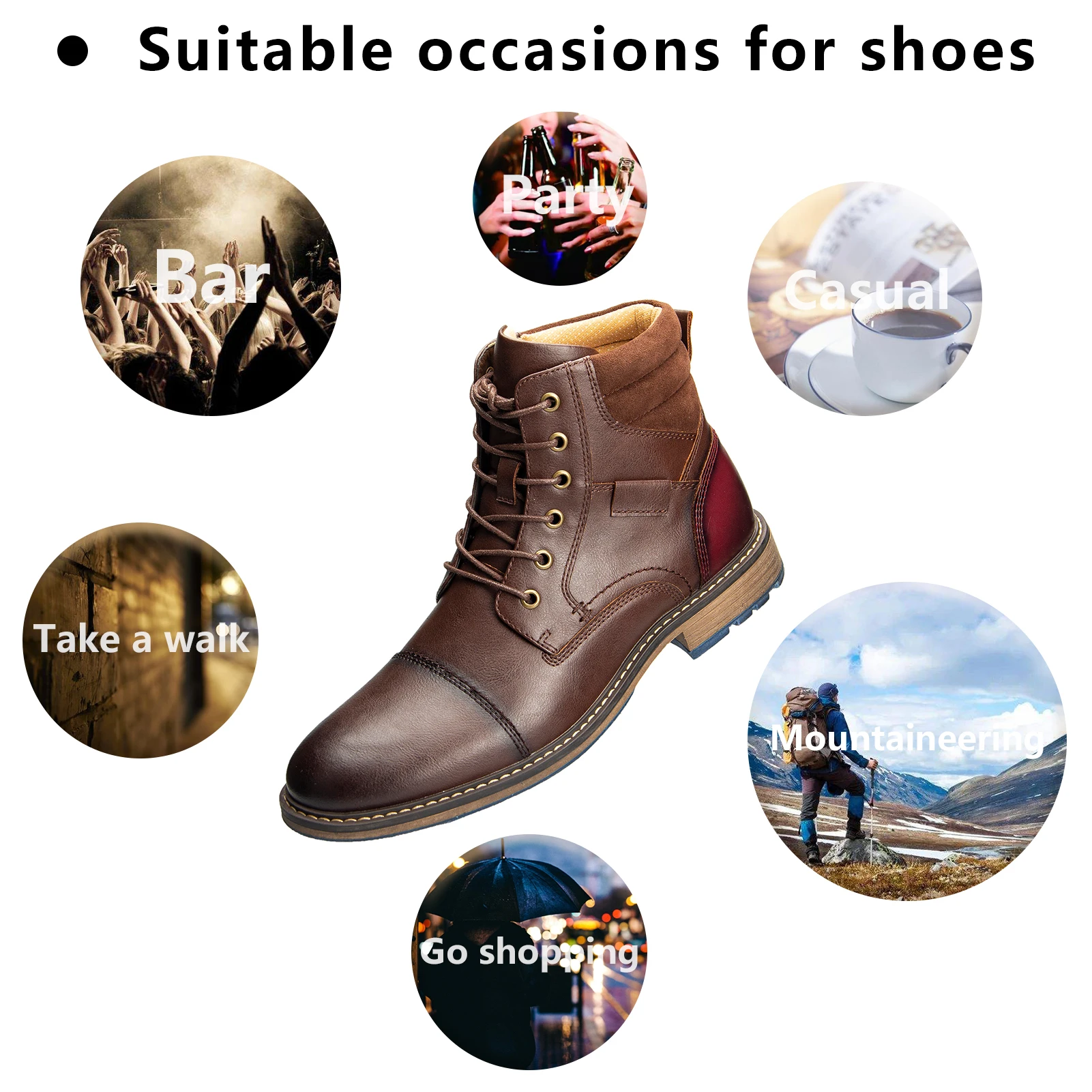 
Mens Casual Comfort Hiking Boots Non-Slip Work Boot for Men 