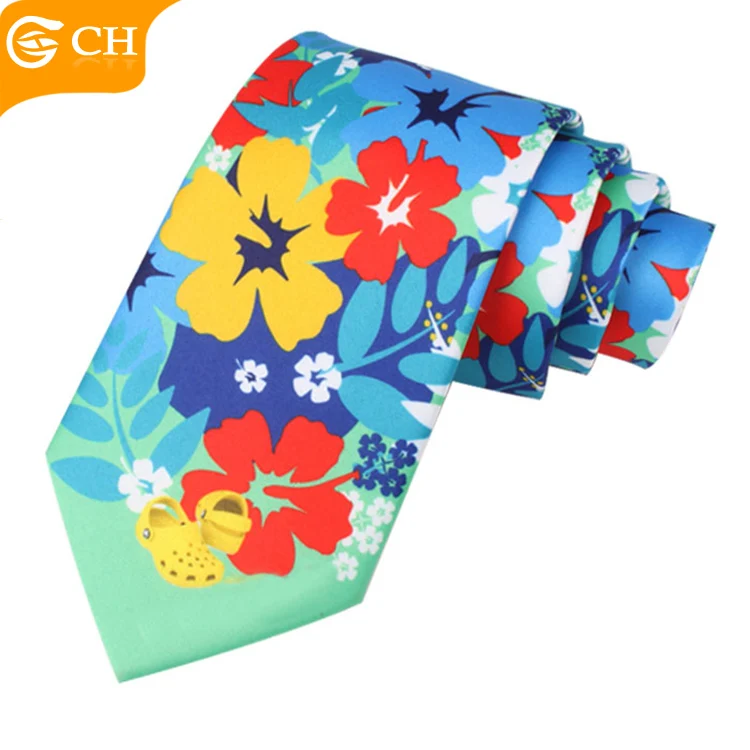 Wholesale Factory Personalized Men Neck Tie High Quality Digital Printing Fabric Tie Fancy Printed Polyester Floral Ties