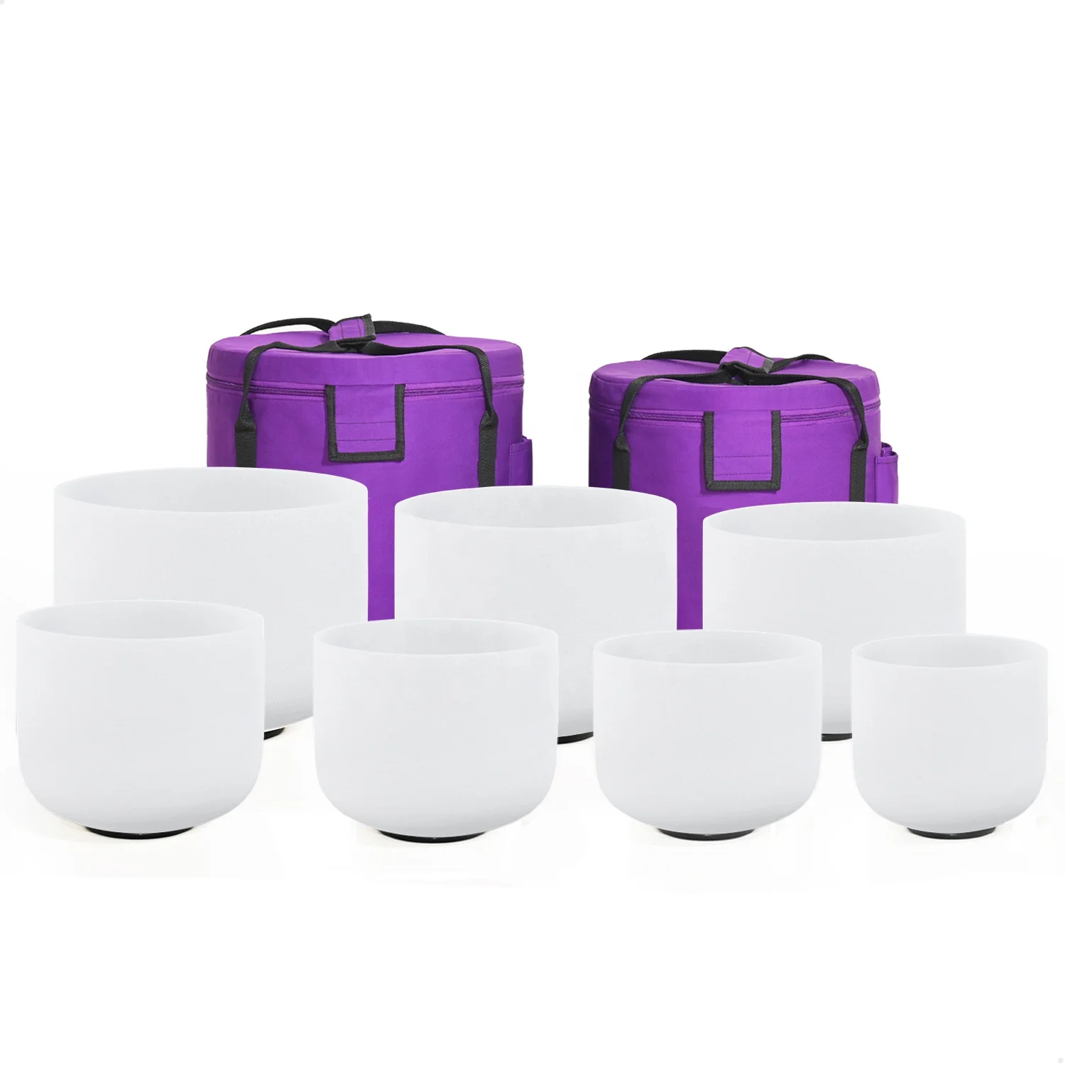 SUCCESS Frosted 432Hz 440Hz Crystal Bowl Set for Sound Healing Quartz Singing Bowls Klangschale Set