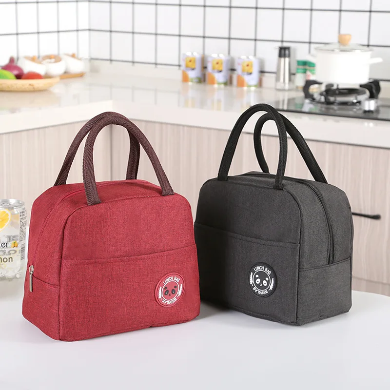 Simple style lunch bag kids thickened portable School lunch bag for boy students lunch cooler bag