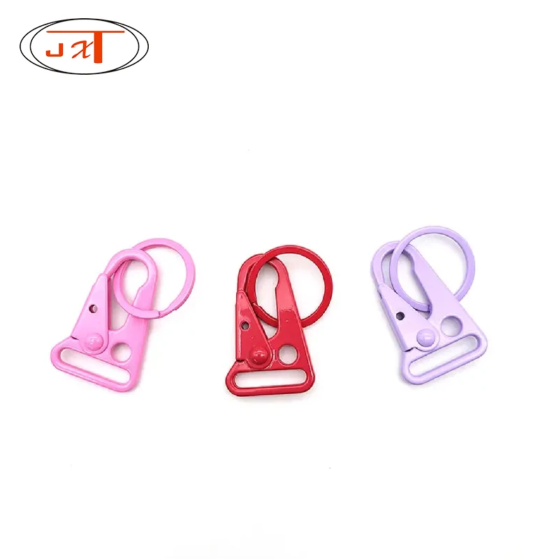 China factory zinc alloy backpack sling hook key chain fitting black snap hook support customized logo