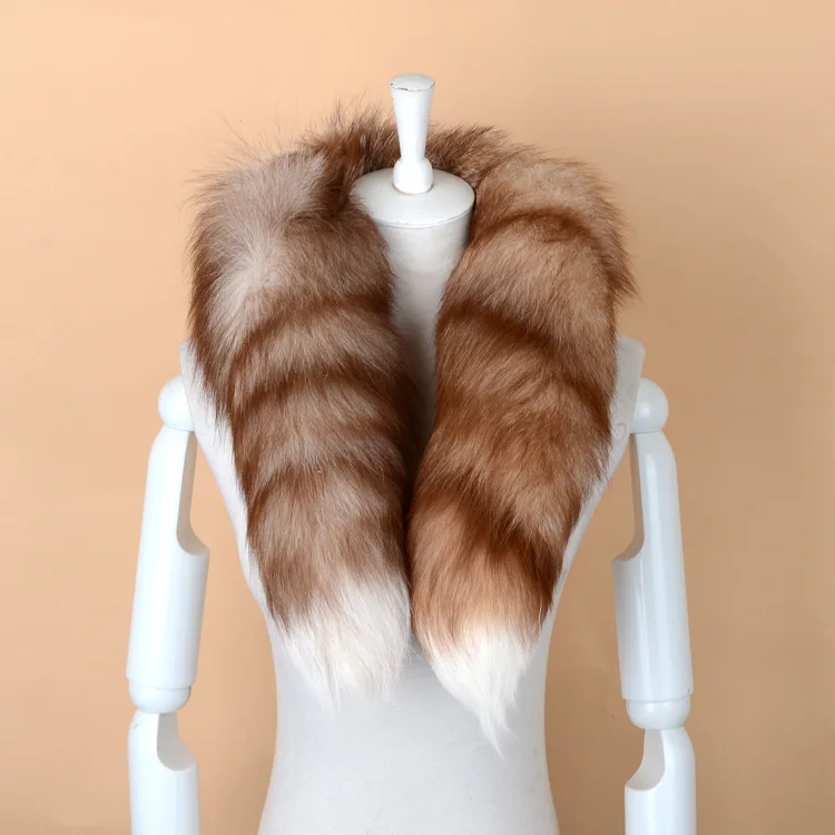 Tail fur scarf for men and women winter warm fur shawl manufacturers