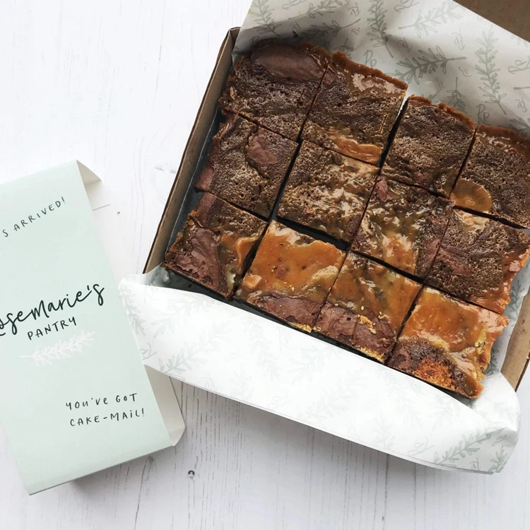 2022 Hot Popular Afternoon Tea Brownie Box Sectioned Novelty Packaging Box Romantic Craft Brownies Boxes for Packiging