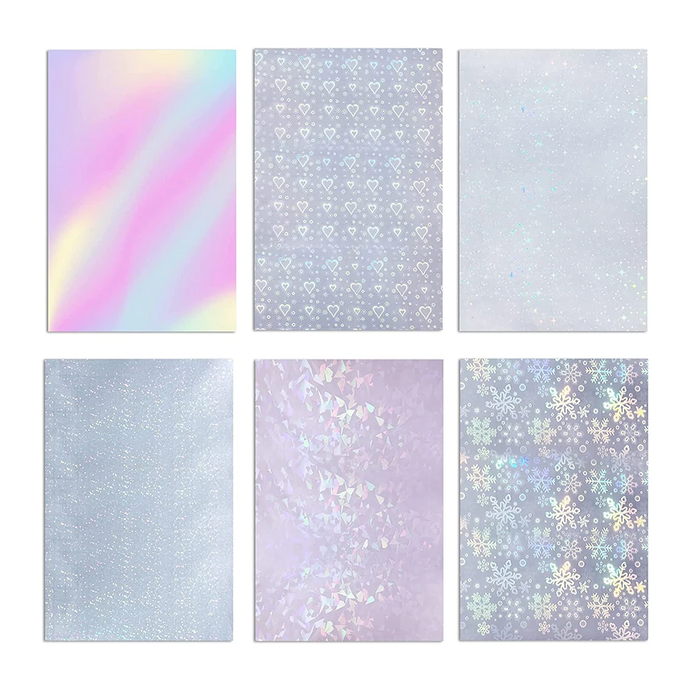 Custom Clear A4 Vinyl Sticker Paper Self-Adhesive Waterproof Transparent Holographic Sticker Paper