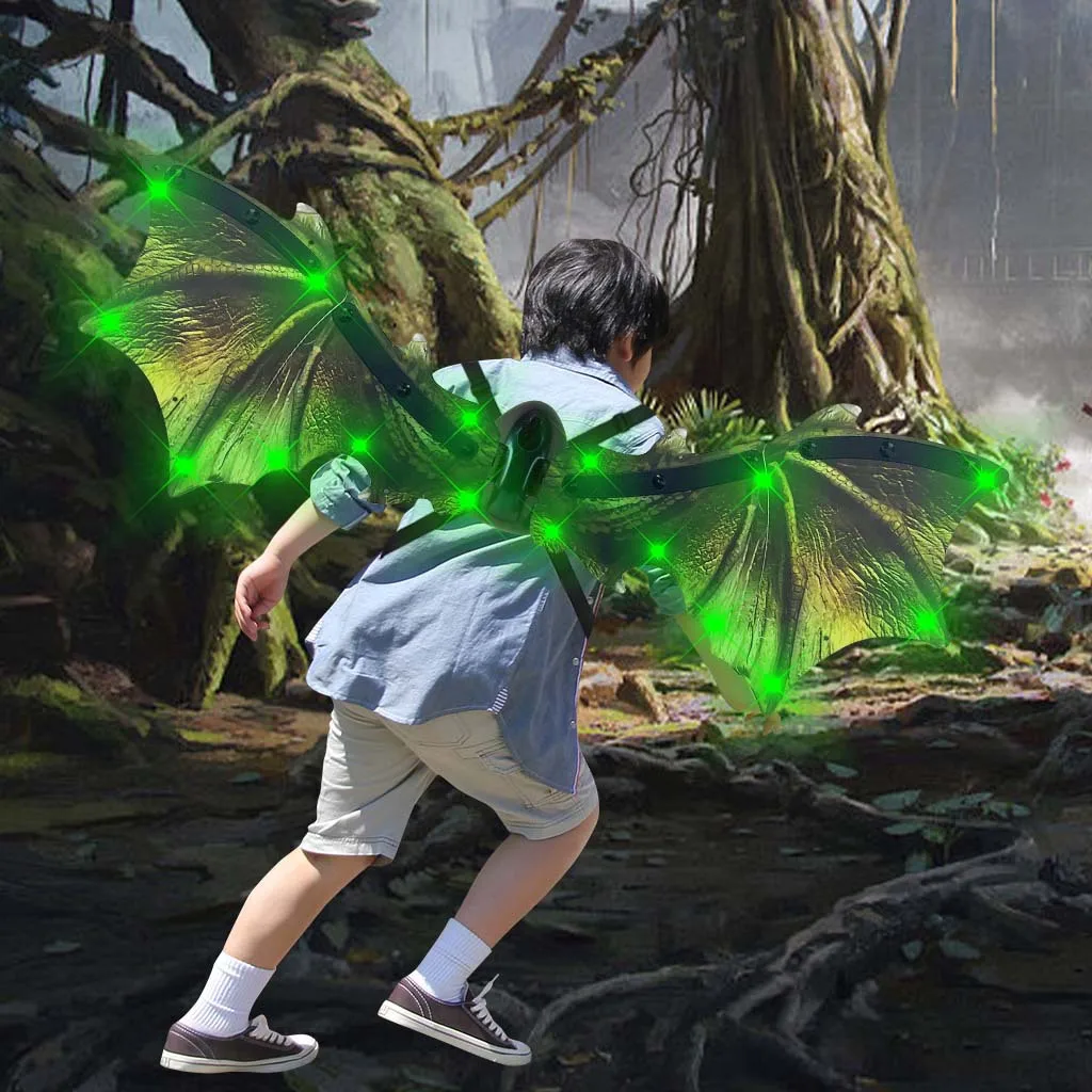 Luminous Dinosaur Electric Butterfly Wings Toys for Kids Girls Boys Halloween Costume Birthday Party Favors