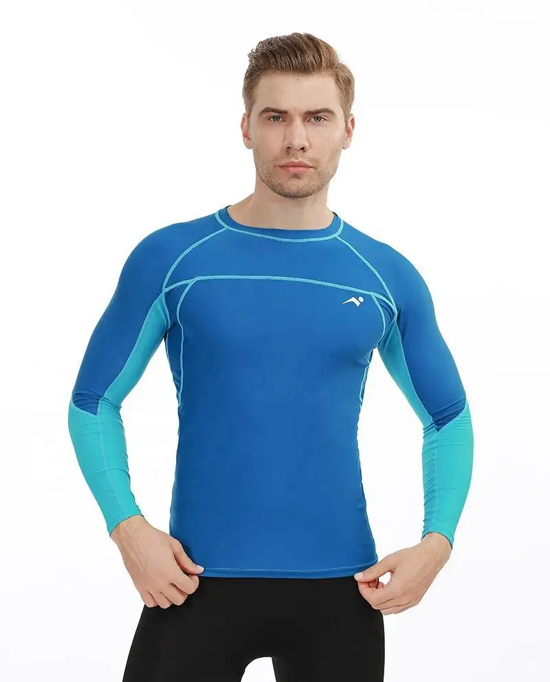 Hot Sale Print Rash Guard Anti-UV Male Breathable Long Sleeve Swimwear For Running Swimming Diving Surfing Sports