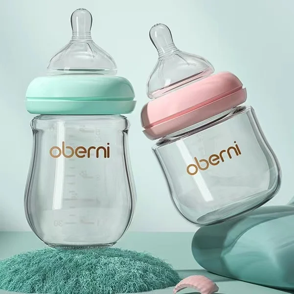 Baby Feeding Bottles Baby Breast Milk Bottle 120ml/150ml Baby Bottle High Quality High Borosilicate Glass Food Grade Silicone