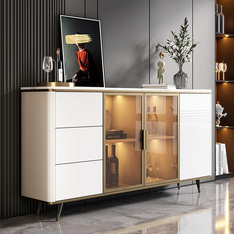 Nordic Art Storage Sideboard Cabinets Luxury Living Room Furniture Modern High Gross Wooden SideBoards Buffet