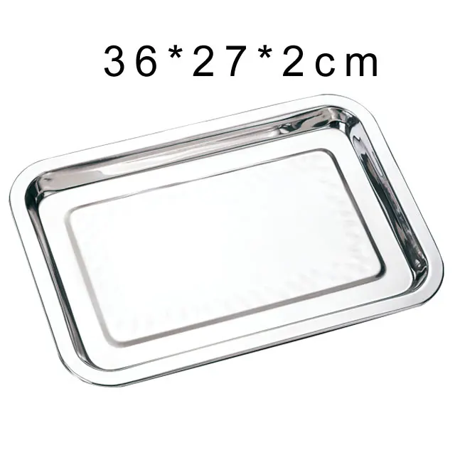 Factory Wholesale All Size Stainless Steel Baking Tray 2 cm Deep Rectangular Tray Serving Tray