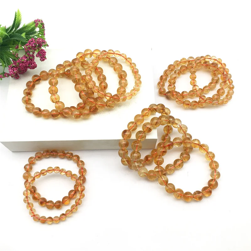 Wholesale Natural Gemstone Jewelry Accessory Stone Bead Crystal citrine Bracelet stone