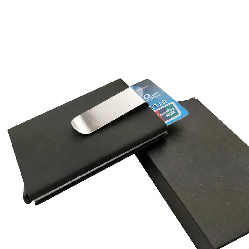 New Designer RFID Blocking PU Leather Pop Up Wallet Fashionable Credit Card Holder with Money Clip Popular Money Clip Wallet