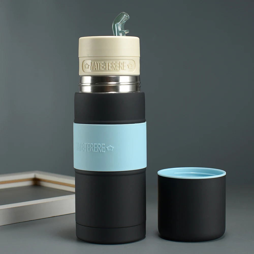 FuBoom Wholesale Mate Tea Flask Double Wall Stainless Steel Yerba Mate Thermos Insulated Vacuum Wide Mouth Water Bottles