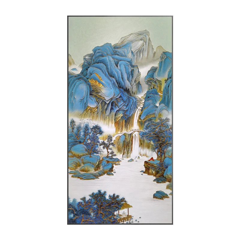 New Chinese Style Pure Hand-painted Cloisonne Enamel Color Landscape Art Painting