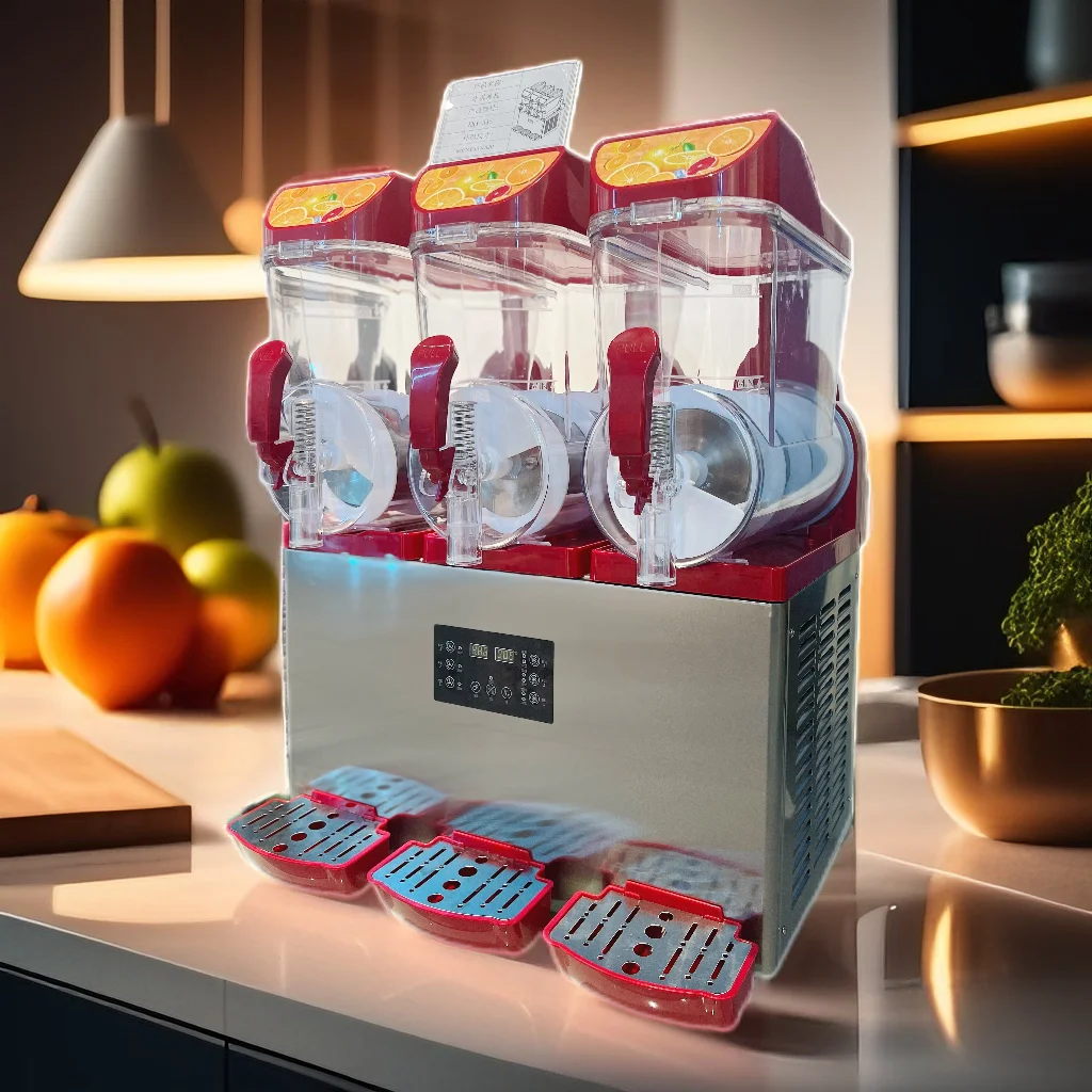 Manufacturer 3 Bowl Head Three Tank Flavour Space Frozen Drink Slushee Slushie Slush Machine 3 Tank New Commercial