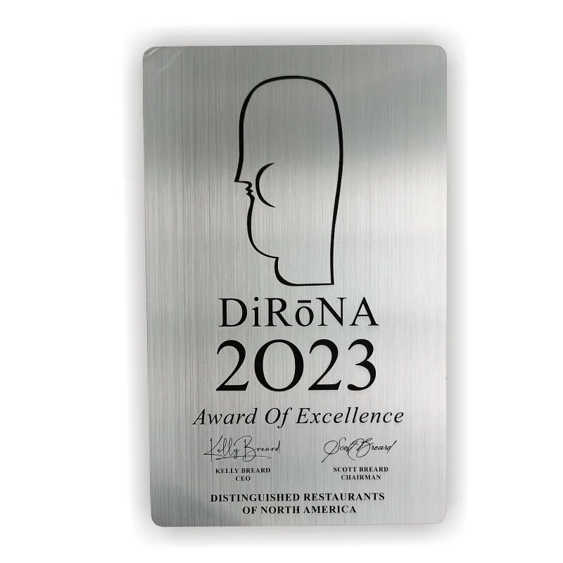 custom brushed metal aluminum certificate sign