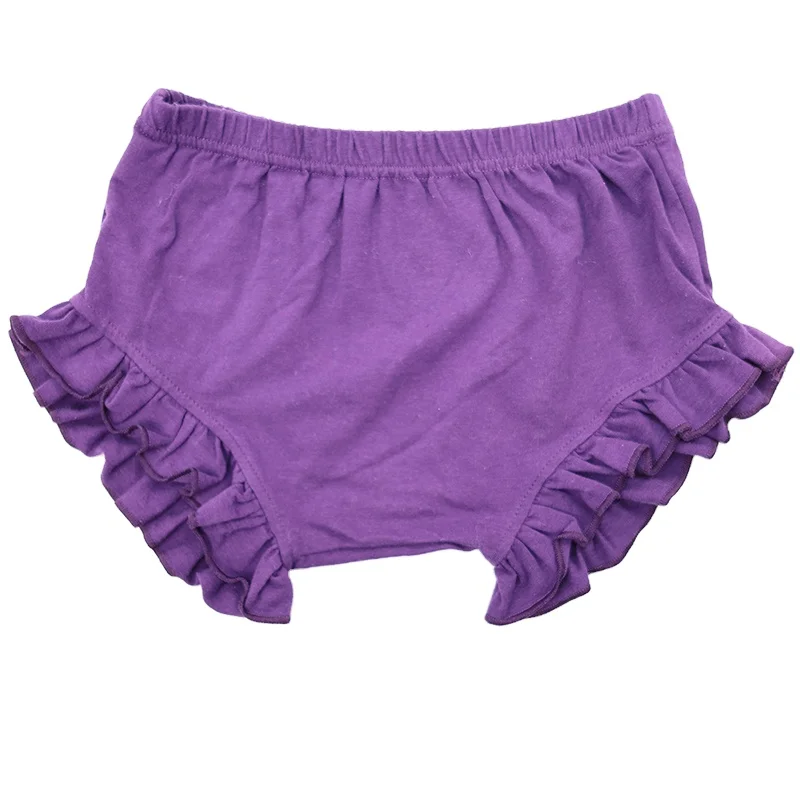 Qingli Oem Hot Selling Baby Cute Purple Shorts Summer Casual Cotton Baby Bummies Bloomers Ruffle Shorts