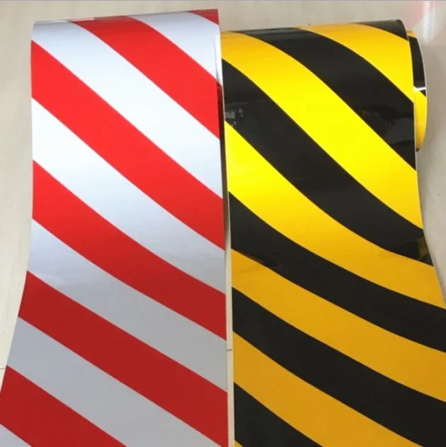 5cm Yellow and Black Strip Warning Line Traffic Reflective Tape Roadway Safety Tape