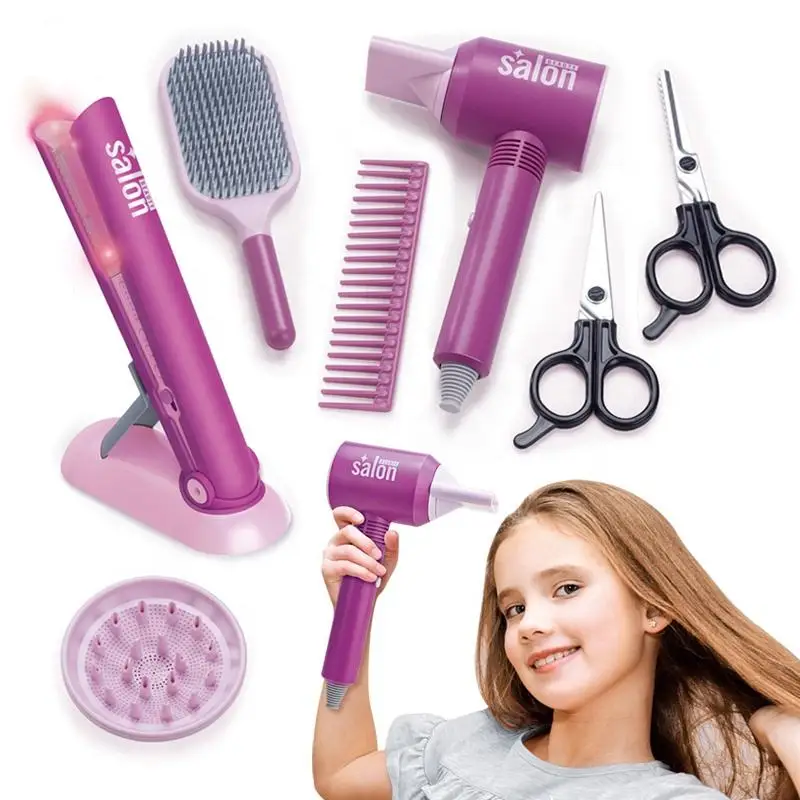 Girls pretend play hairdresser toys fashion salon kids barber toy set