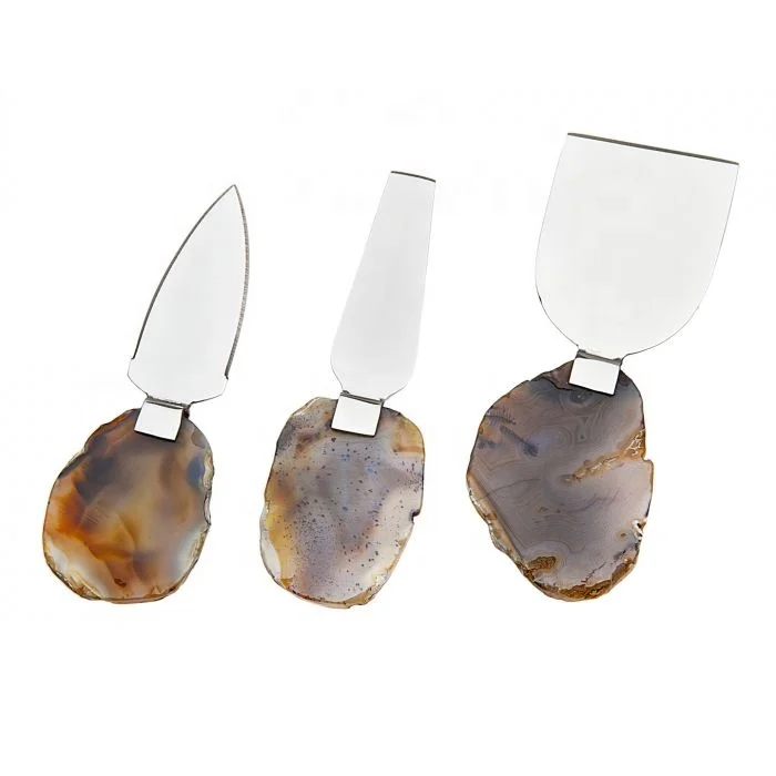 Стальной нож для сыра с деревянной ручкой из смолы и фольги Goldie