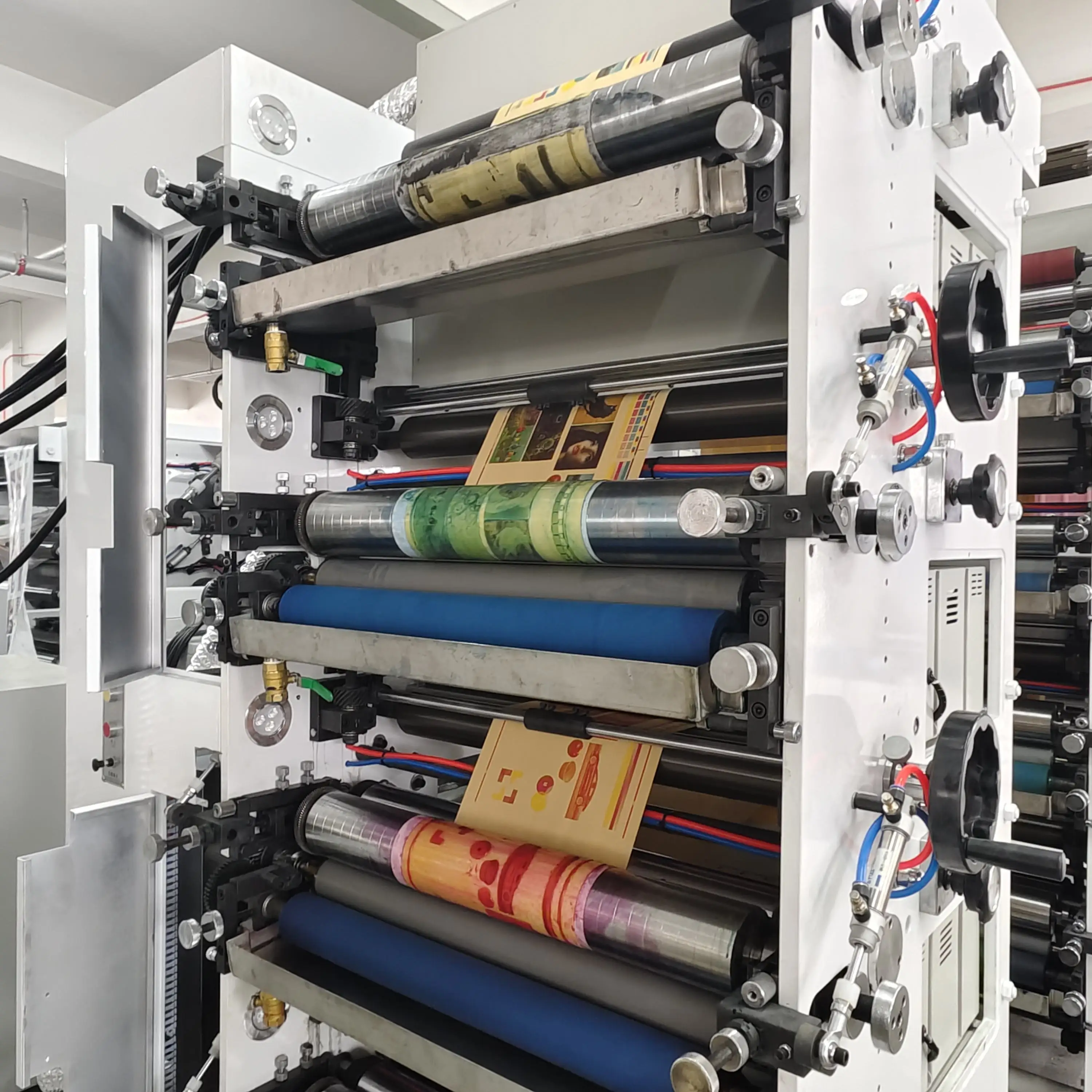 HJRY-520 6 Color Kraft Paper Flexo Printer Press Cold Foil Stamping Film Label Flexo Printing Machine